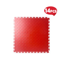 Heavy Duty Interlocking Floor Tiles,Tread Plate,500×500×6mm-Red