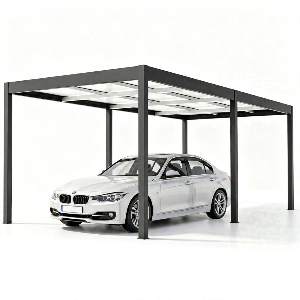Galvanized Steel Carport with Sloped Roof 320 x 630 x 243cm  Steelmates