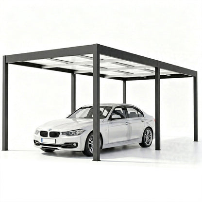 Galvanized Steel Carport with Sloped Roof 320 x 630 x 243cm  Steelmates