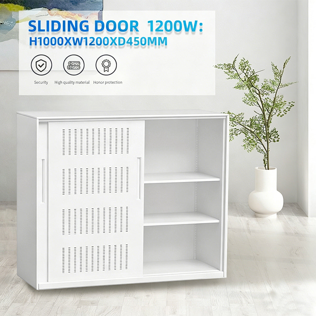 Metal Filing Cabinet  Storage Partition 1.2m wide sliding doors/ Office Cabinet/ Garage Storage Cabinet  steelmates