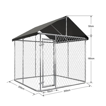 Large Dog Run Outdoor with Cover 2m Wide Series  steelmates