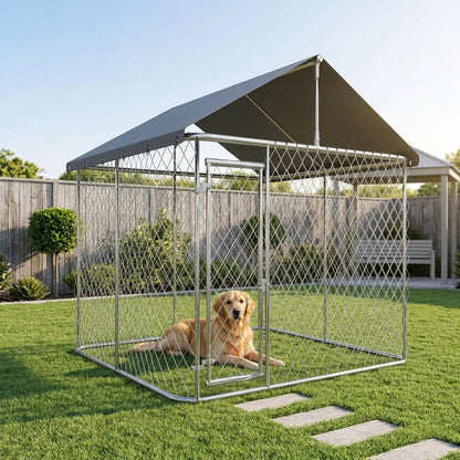 Large Dog Run Outdoor with Cover 2m Wide Series  steelmates