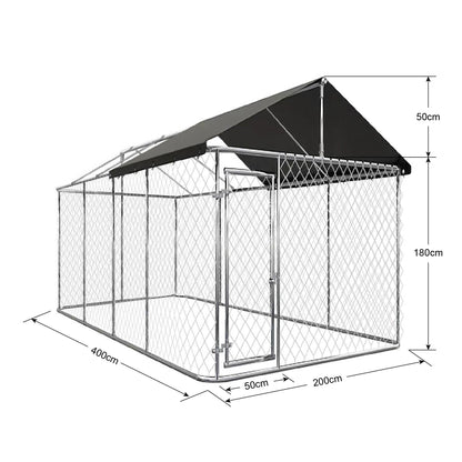 Large Dog Run Outdoor with Cover 2m Wide Series  steelmates