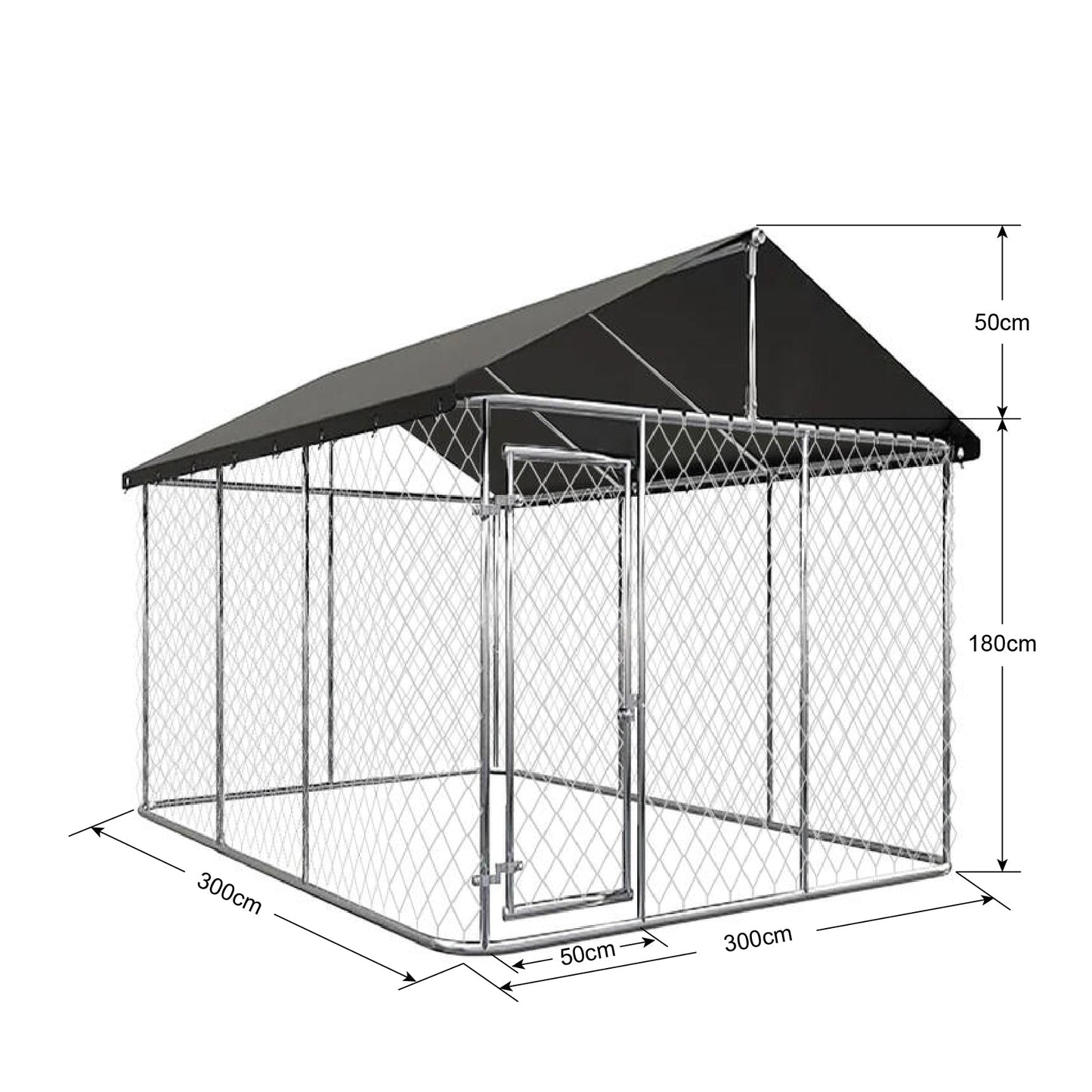 Large Dog Run Outdoor with Cover 3m Wide Series  steelmates