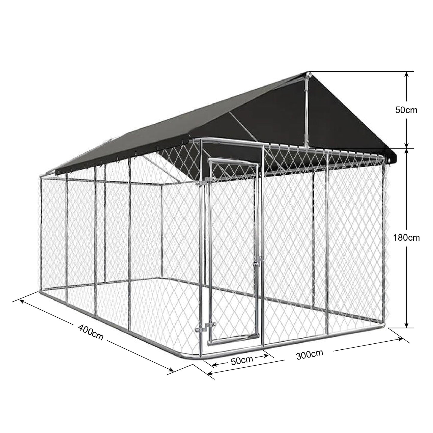 Large Dog Run Outdoor with Cover 3x4x1.8m  steelmates