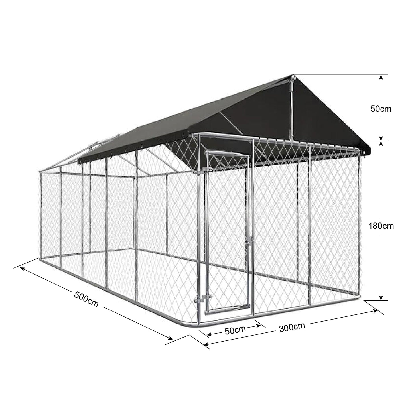 Large Dog Run Outdoor with Cover 3x5x1.8m  steelmates