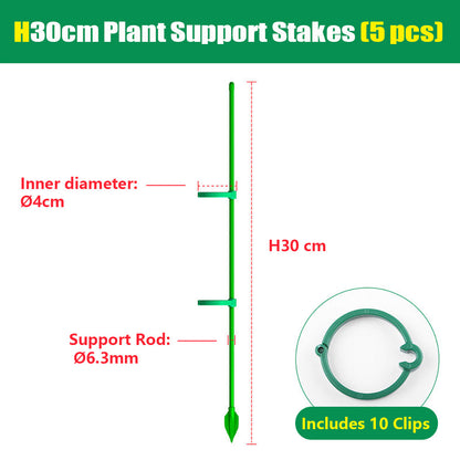 Fiberglass Plant Support Stakes with Adjustable Clips for Tomato & Vine Plants  Steelmates