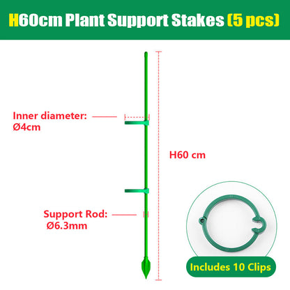 Fiberglass Plant Support Stakes with Adjustable Clips for Tomato & Vine Plants  Steelmates