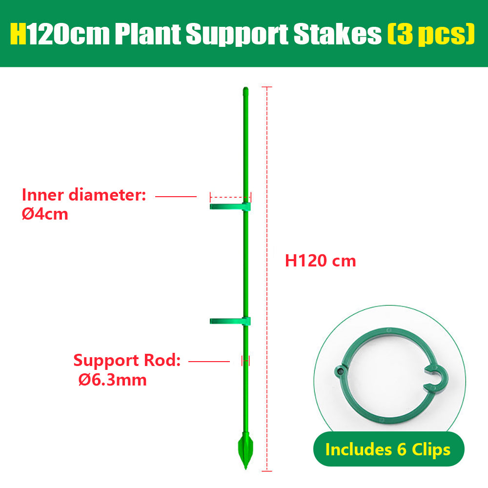 Fiberglass Plant Support Stakes with Adjustable Clips for Tomato & Vine Plants  Steelmates