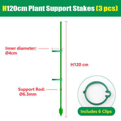 Fiberglass Plant Support Stakes with Adjustable Clips for Tomato & Vine Plants  Steelmates