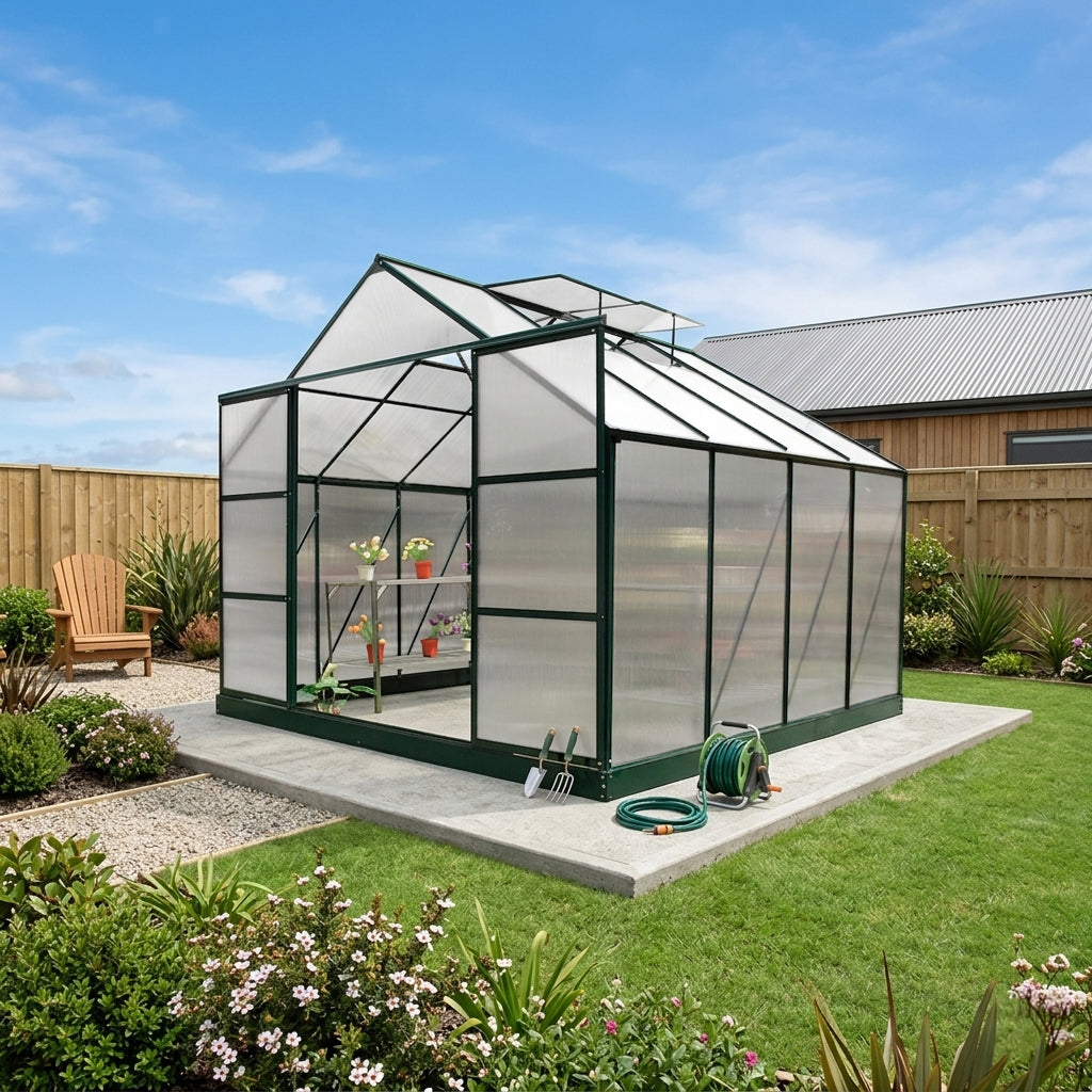 3m x 3m The Ultimate Greenhouse 6mm Twin Wall Aluminium Greenhouses Steelmates