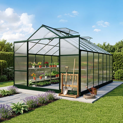 2.4m X 5.1m The Ultimate Greenhouse 6mm Twin Wall Aluminium Greenhouses Steelmates