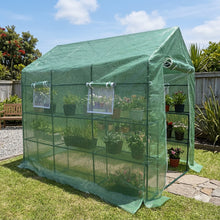 EcoPro 143 x214 x 195cm Walk-in Mini Greenhouse PE Cover Plant Garden Shed Mini Greenhouse steelmates
