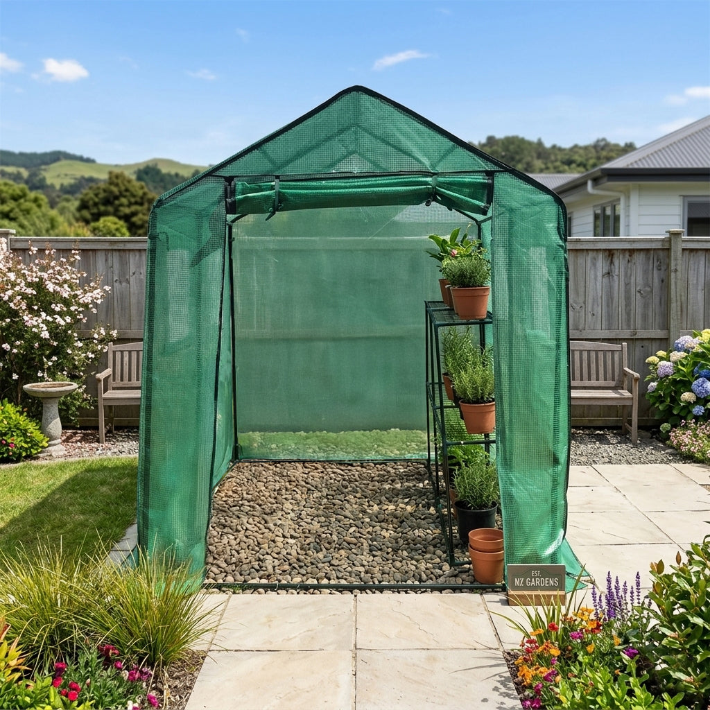 EcoPro 180x250x220cm Extra High Walk in Greenhouse PE Cover Plant Garden Mini Greenhouse steelmates