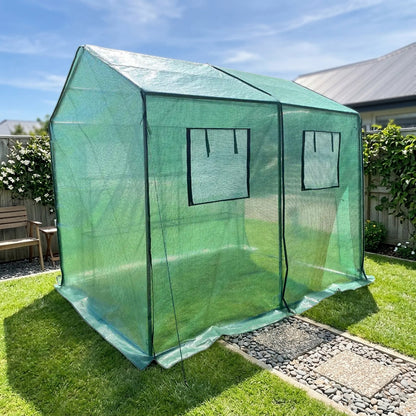 EcoPro 180x250x220cm Extra High Walk in Greenhouse PE Cover Plant Garden Mini Greenhouse steelmates