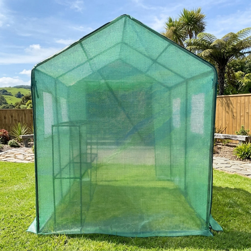 EcoPro 180x250x220cm Extra High Walk in Greenhouse PE Cover Plant Garden Mini Greenhouse steelmates