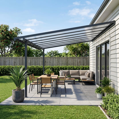 4360 L x 2550 W Aluminium Canopy, Patio cover, Carport, Lean To Pergola,8mm Roof  steelmates
