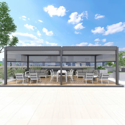 6000 L x 3000 W x 2500 H Louvred Pergola Louvre Roof Dark Grey