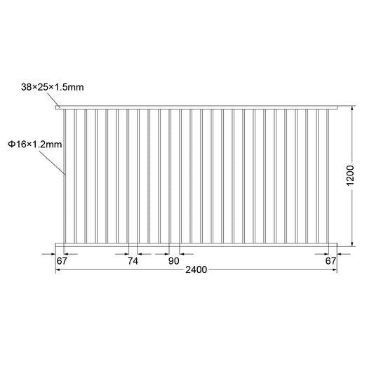 Aluminium Pool Fence 2400×1200mm