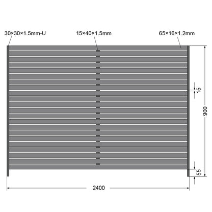Aluminium DIY Slat Fence 2400x1800mm