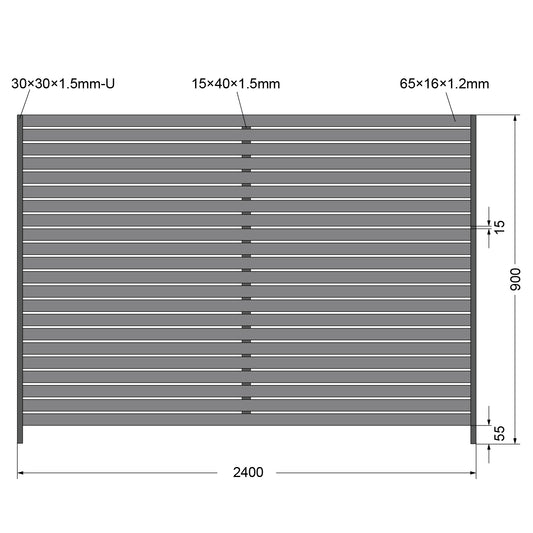 Aluminium DIY Slat Fence 2400x1800mm