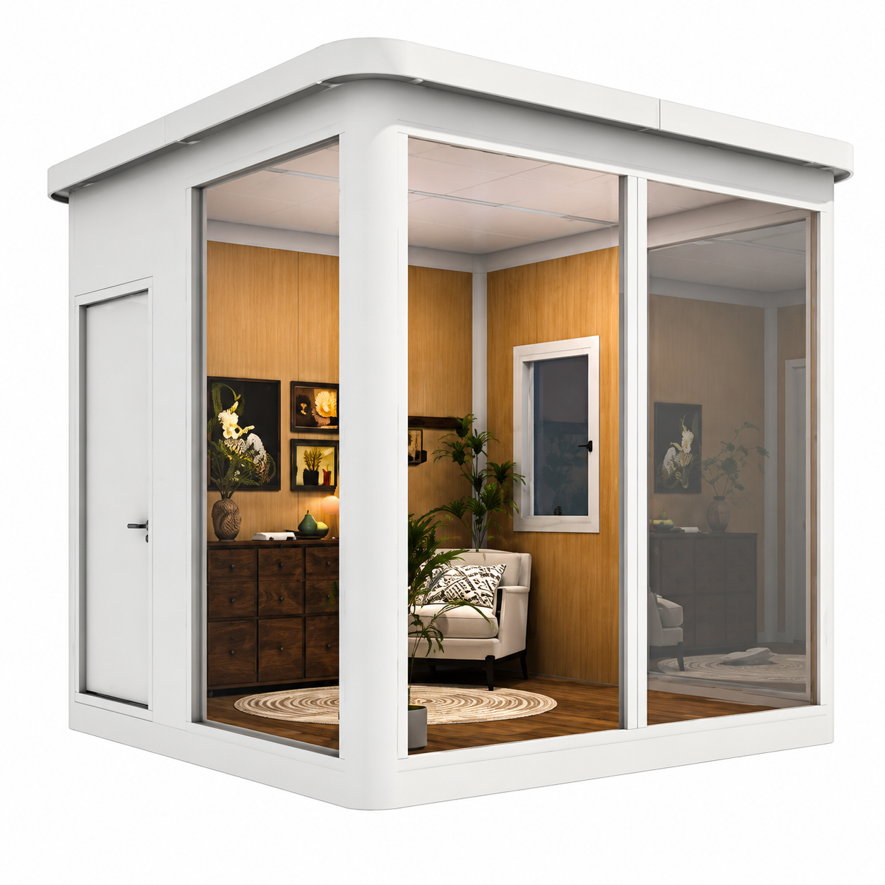 2.79 M Tall Modular Aluminium Pod Series with Insulated Glass Big Garden Sheds Steelmates