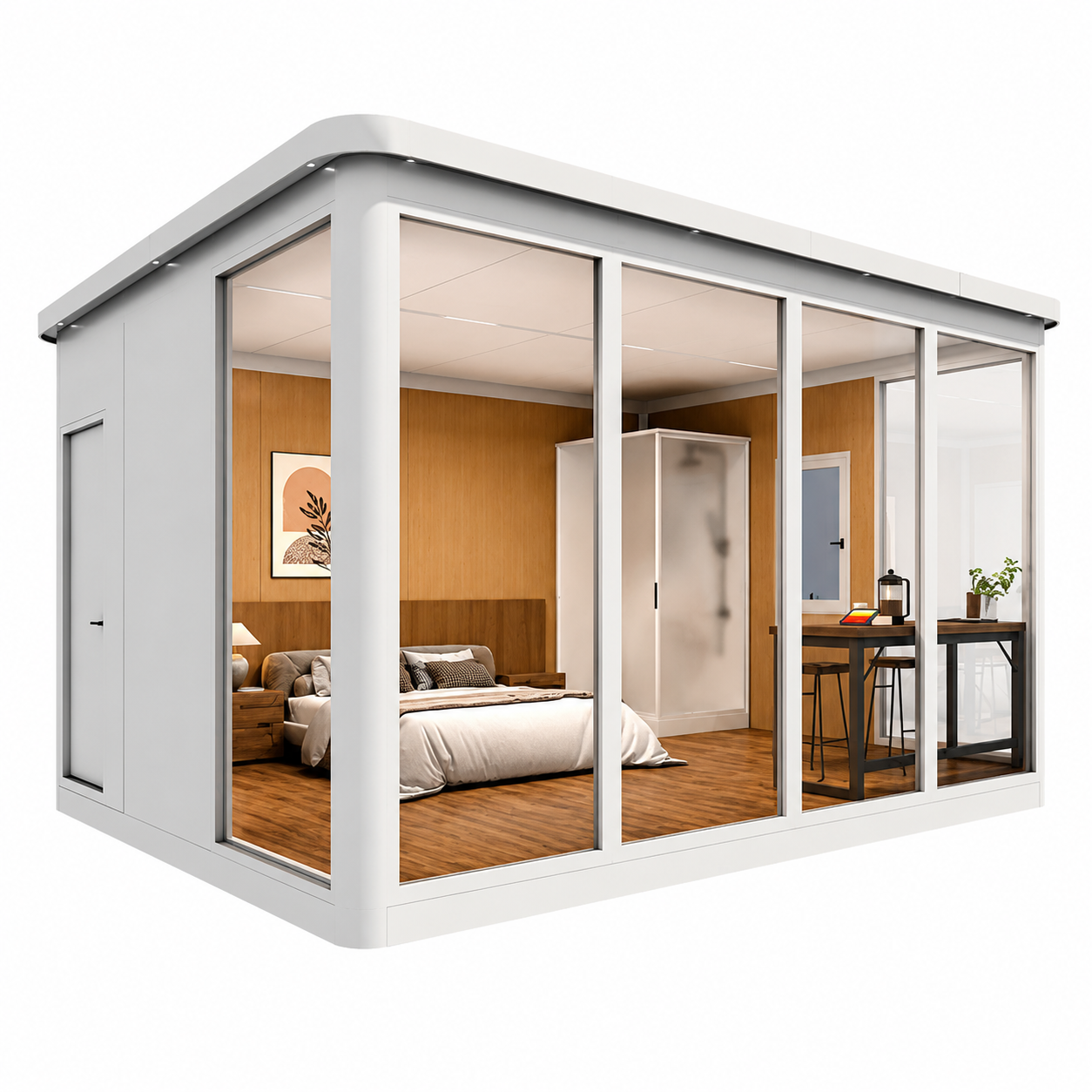 2.79 M Tall Modular Aluminium Pod Series with Insulated Glass Big Garden Sheds Steelmates