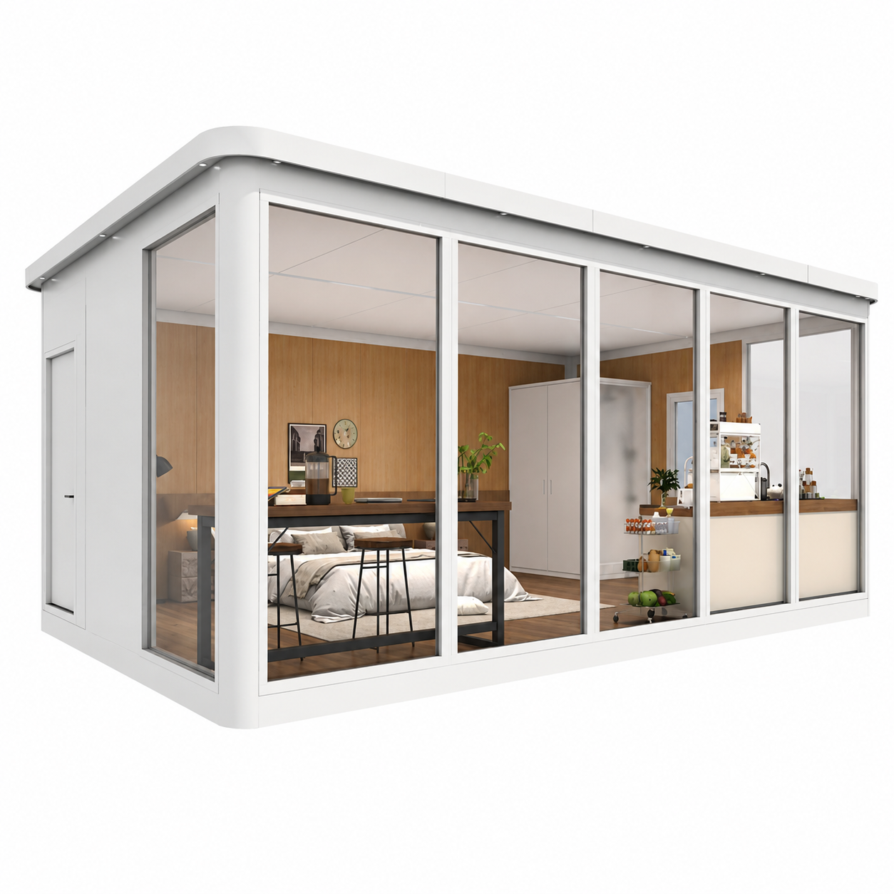 2.79 M Tall Modular Aluminium Pod Series with Insulated Glass Big Garden Sheds Steelmates