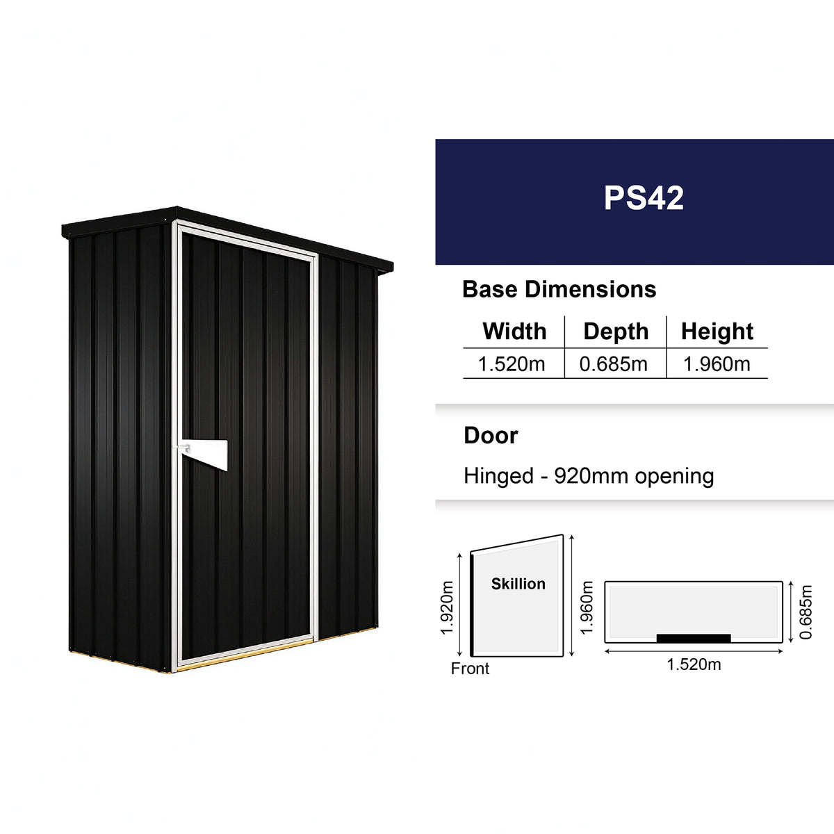 Garrison Shed 1520mm x 685mm Small Garden Sheds Steelmates