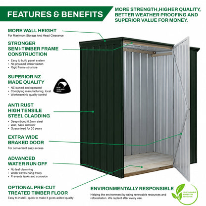 Garrison Shed 1520mm x 685mm Small Garden Sheds Steelmates