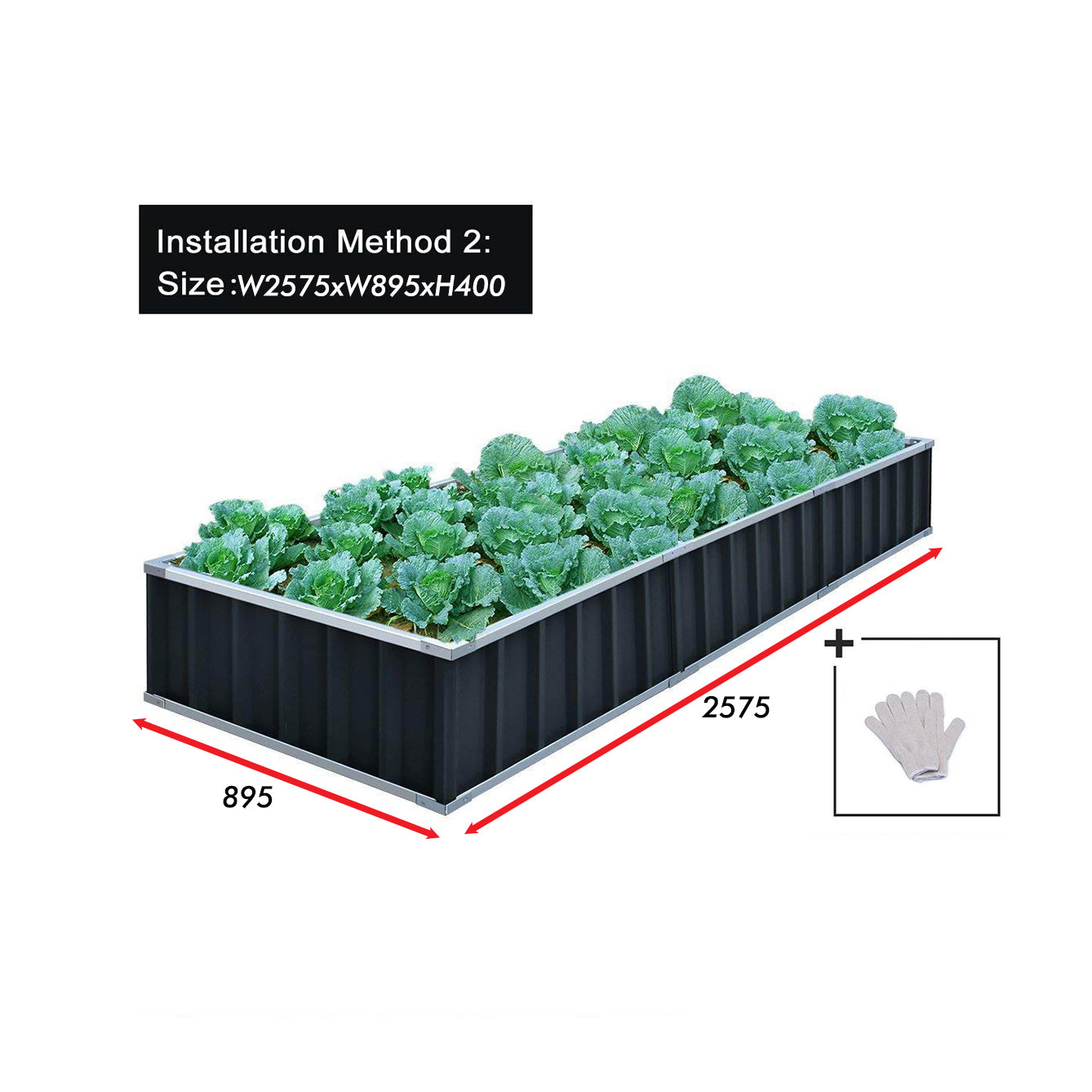 Planter box New Model with 4 layout options Grey 40cm Height - Set of two