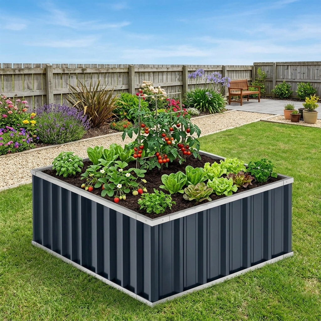 Planter Box / Garden Box/ Raised Garden Bed 900x900x400 GREY  steelmates