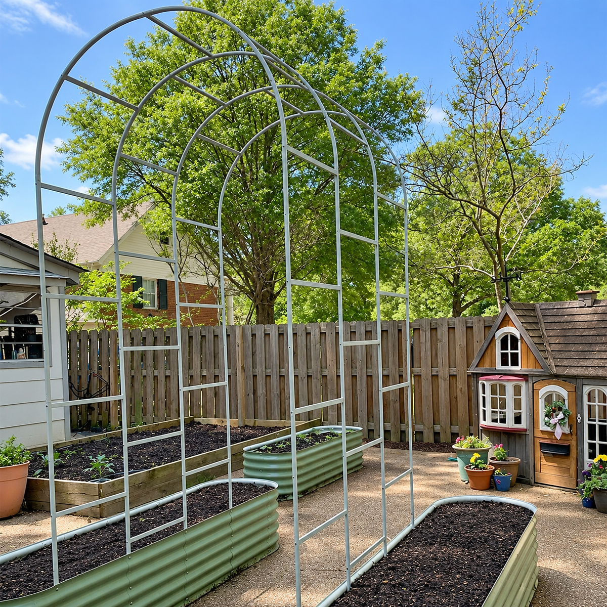 Heavy Duty Metal Garden Arch Trellis for Climbing Plants  Steelmates