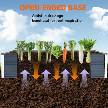 Galvanized Raised Garden Bed 1750W x 1160D x 400H mm Grey  Steelmates