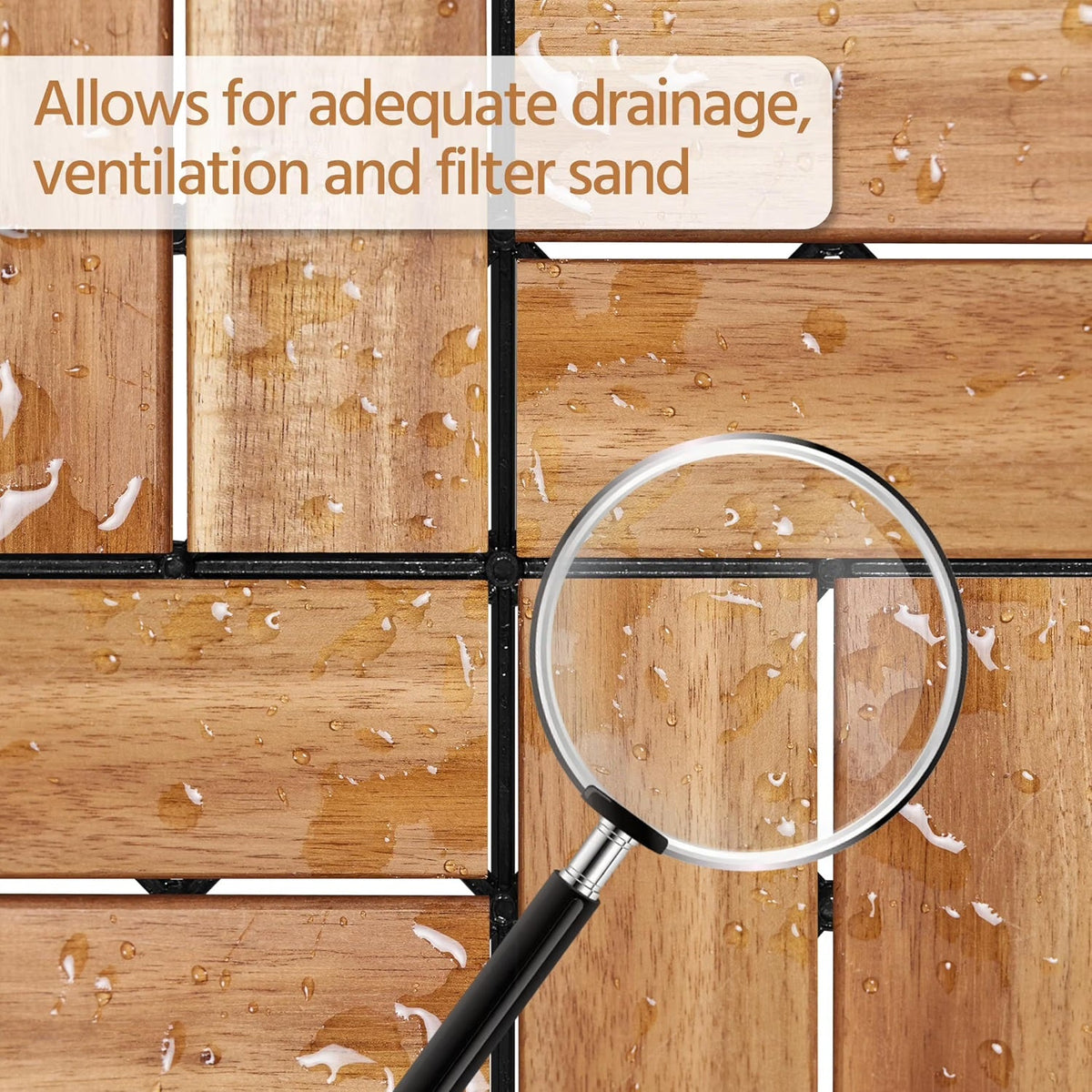 Acacia Hardwood Deck Tile 300x300x24 - pack of 10  steelmates