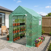 EcoPro 143 x 143 x 195cm Walk-in Mini Greenhouse PE Cover Plant Garden Shed Mini Greenhouse steelmates