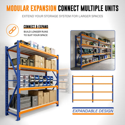 4 Tier Heavy Duty Warehouse Shelving 2000H x 2000L x 600D  Steelmates