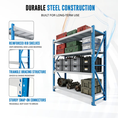 Normal Duty 1m Add-on Shelving  985 L x 2000 H x 500D(930mm Beam Length)  Steelmates