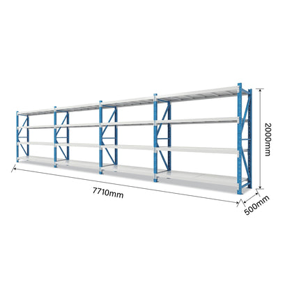 4 Tiers 7.71m x 2m x 0.5m Storage Shelving  Steelmates