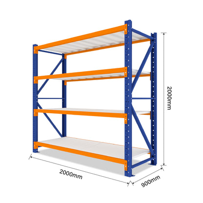 Extra Wide Single Bay Heavy Duty Shelving 2000 L x 2000 H x 900 D  Steelmates