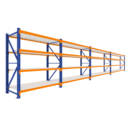 Extra Wide Four Bay Heavy Duty Shelving 7760 L x 2000 H x 900 D  Steelmates
