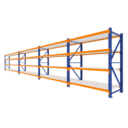 Extra Wide Four Bay Heavy Duty Shelving 7760 L x 2000 H x 900 D  Steelmates