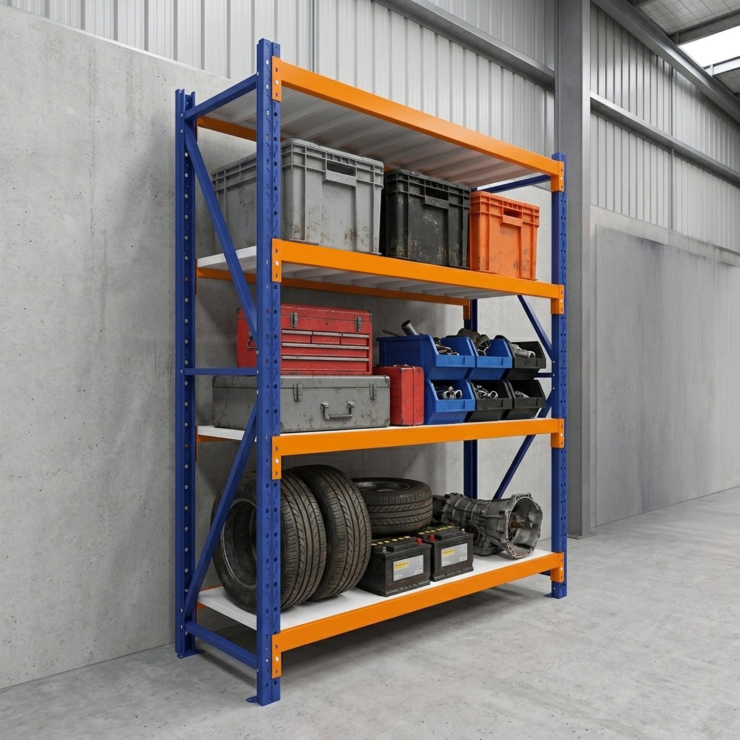 2.5M Tall Single Bay Heavy Duty Shelving 2000L X 2500H X 600D  Steelmates
