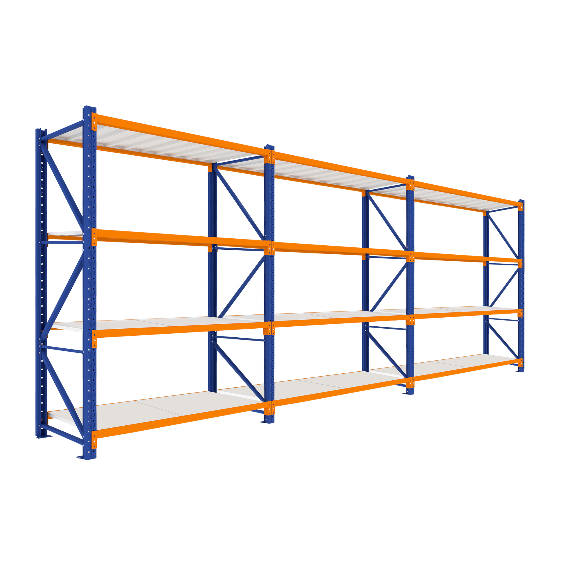 3.0M Tall Triple Bay heavy duty shelving 5840L X 3000H X 600D  Steelmates