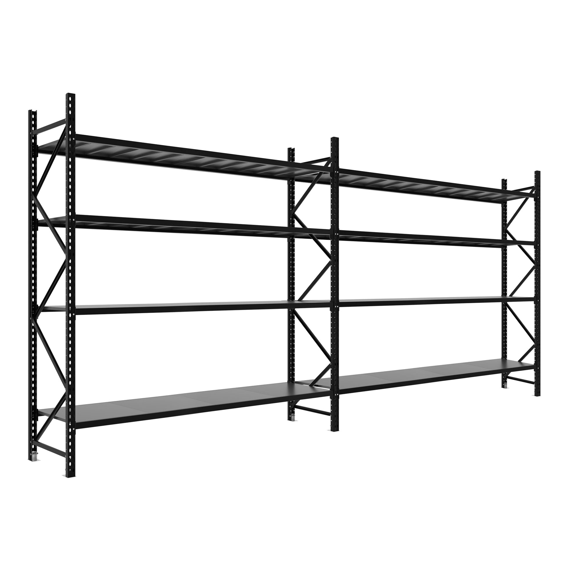 2.5M Tall Double Bay Commercial Shelving 4965L X 2500H X 600D  Steelmates