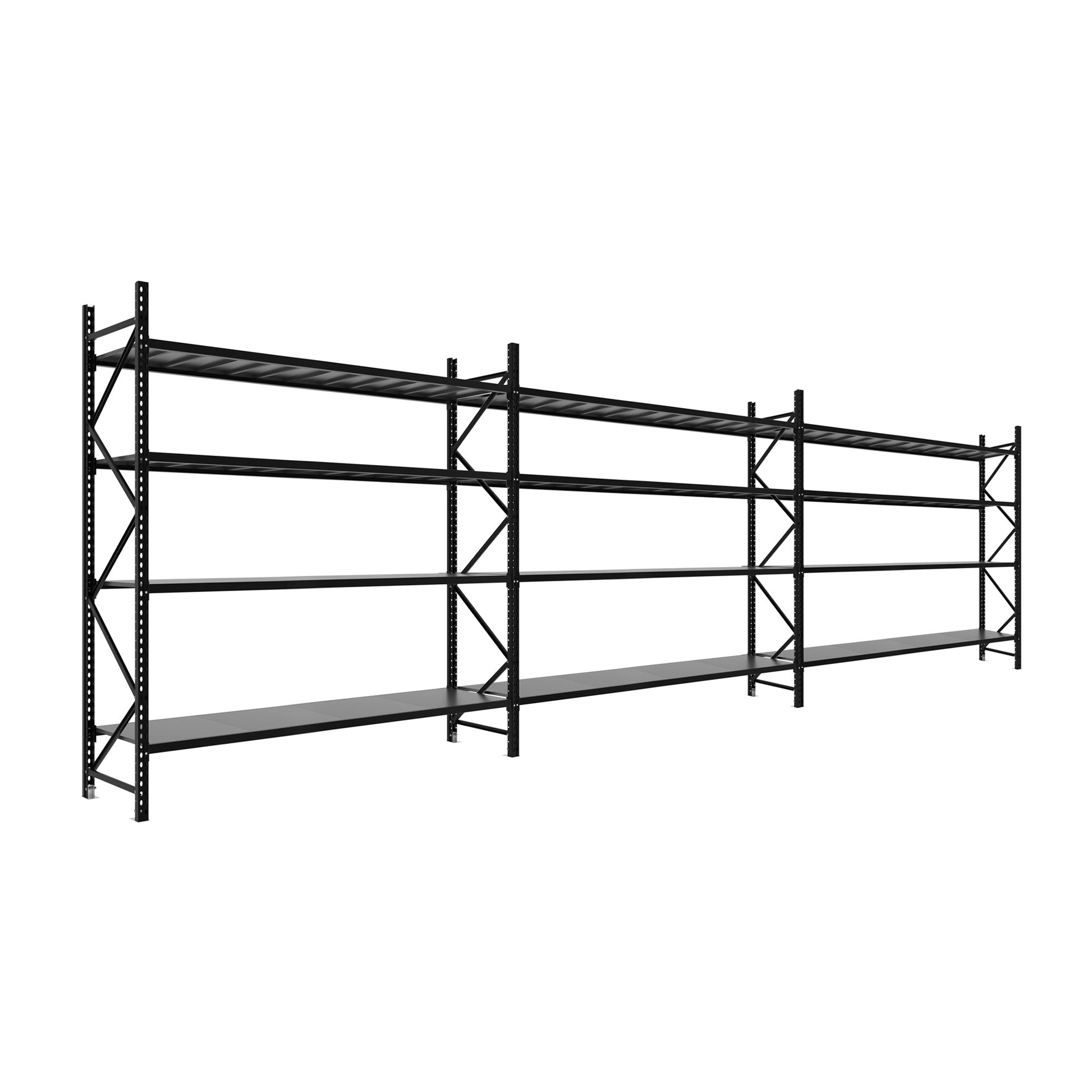 2.5M Tall Triple Bay Commercial Shelving 7420L X 2500H X 600D  Steelmates