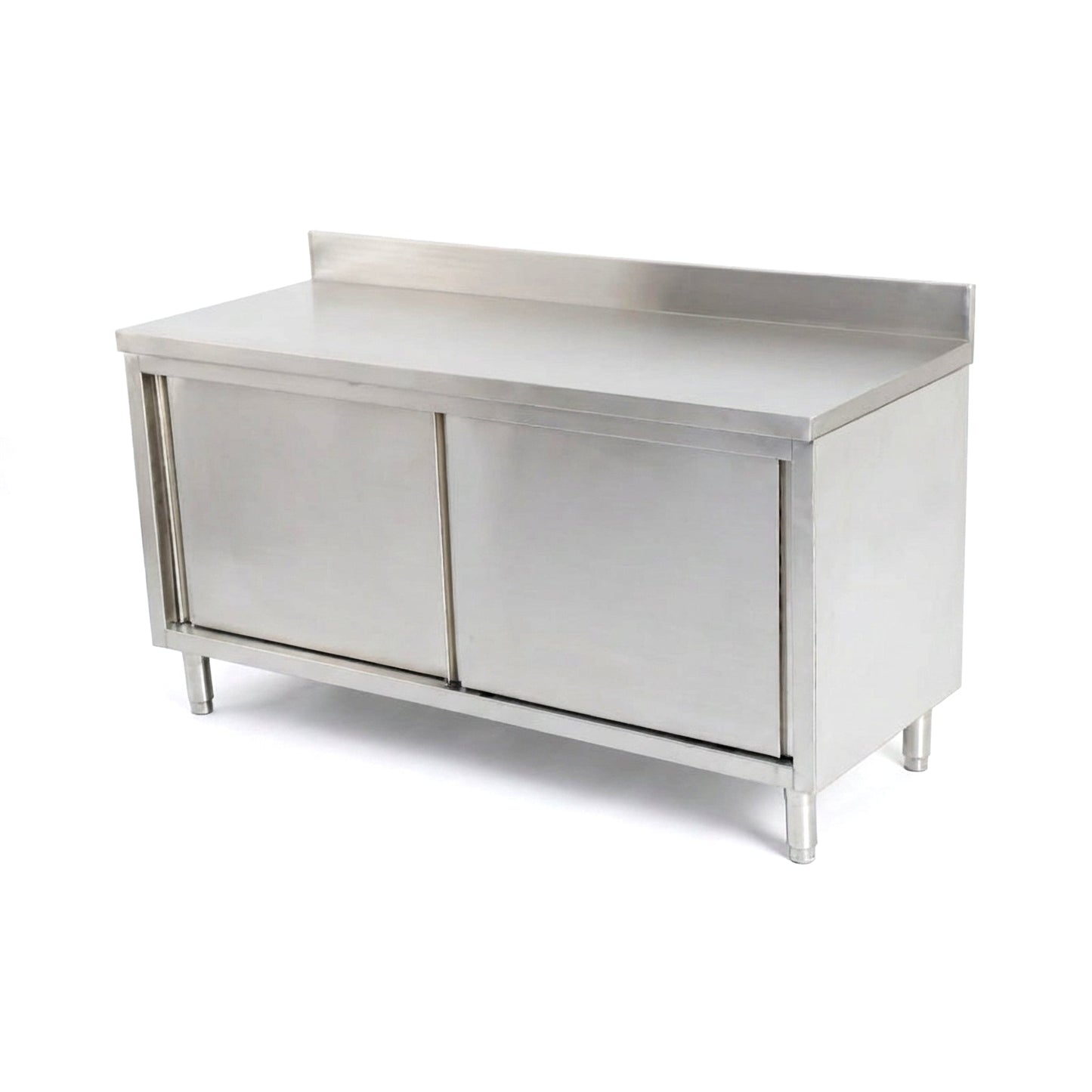 Stainless Steel Kitchen Bench with Sliding Doors Cabinet 1200x600x850mm  Steelmates
