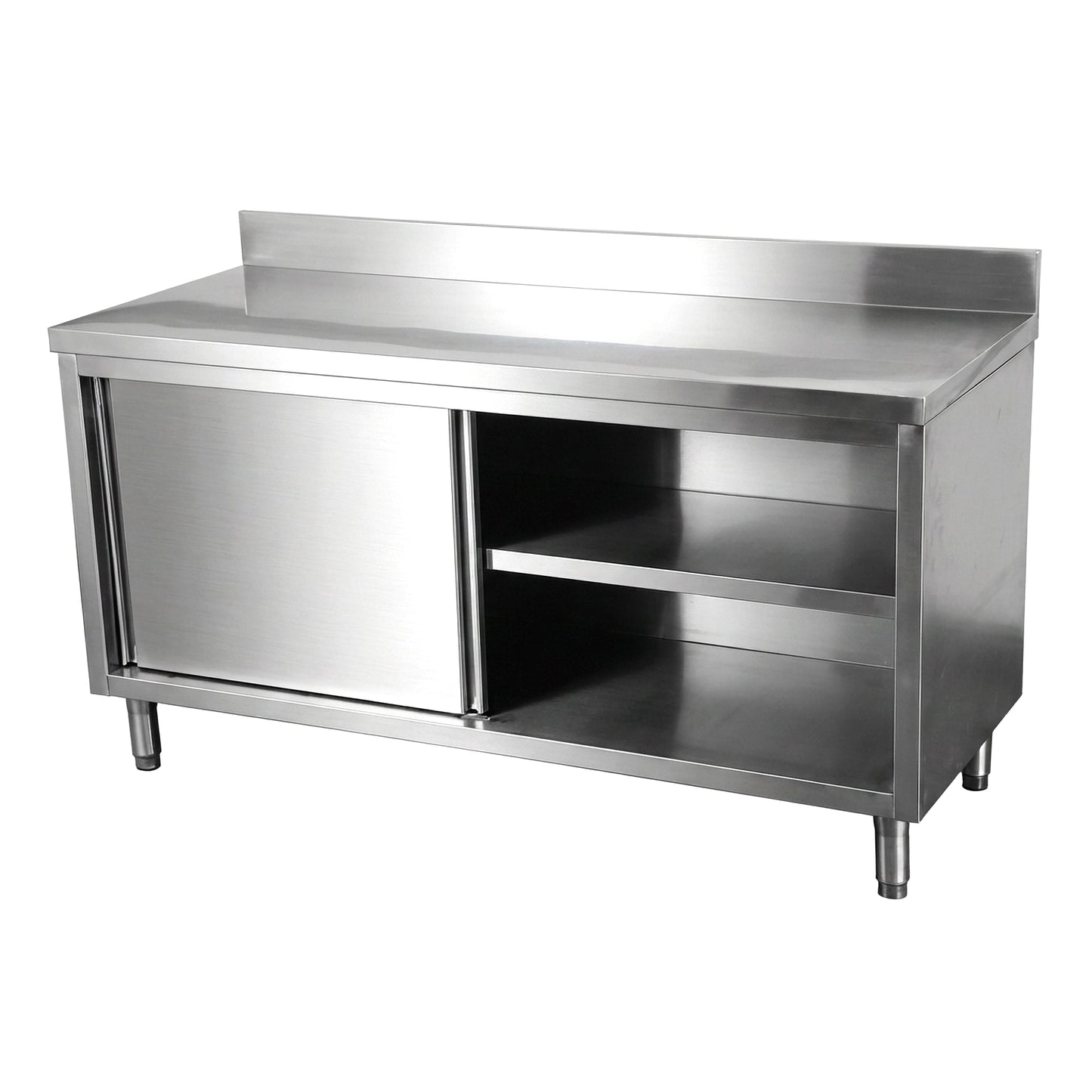 Stainless Steel Kitchen Bench with Sliding Doors Cabinet 1200x600x850mm  Steelmates