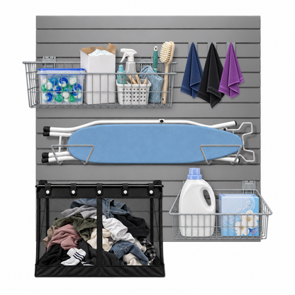 Laundry Storage Kit – Slatwall Laundry Organisation System  Steelmates
