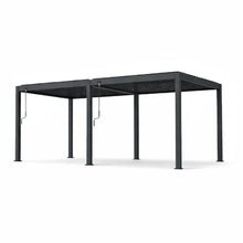 7000 L x 3000 W x 2500 H Louvred Pergola Louvre Roof Dark Grey  Steelmates